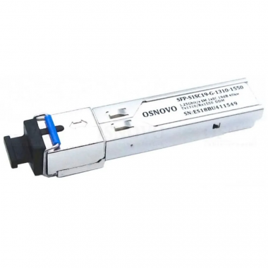 Фотография товара 'Osnovo SFP-S1SC19-G-1310-1550 Оптический SFP Модуль. Одно волокно Single Mode'