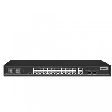 Фотография товара 'Osnovo SW-62422(400W) PoE коммутатор Fast Ethernet'
