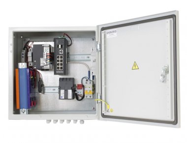 Фотография товара 'Osnovo OS-44TB1(SW-80802/ILS(port 90W)) Уличный управляемый (L2+) коммутатор на 10 портов'