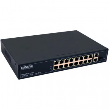 Фотография товара 'Osnovo SW-61621(300W) PoE коммутатор Fast Ethernet'