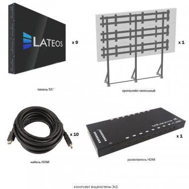 Фотография товара 'VW3355F Видеостена 3х3 Комплект видеостены'