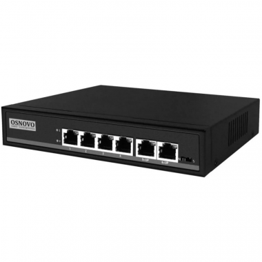 Фотография товара 'Osnovo SW-20600/A(80W) Passive PoE коммутатор Fast Ethernet на 6 портов'