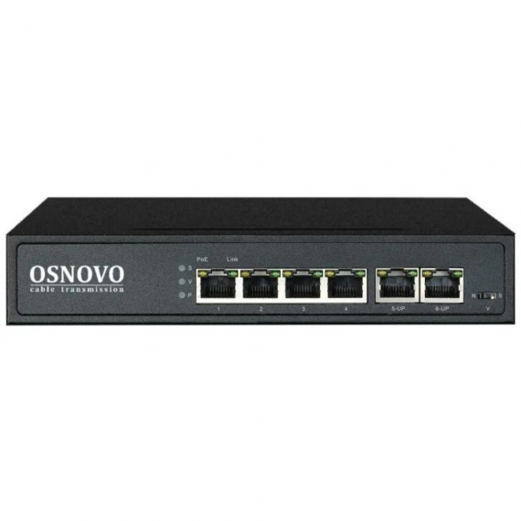 Фотография товара 'Osnovo SW-20600(80W) PoE коммутатор Fast Ethernet на 6 RJ45 портов'