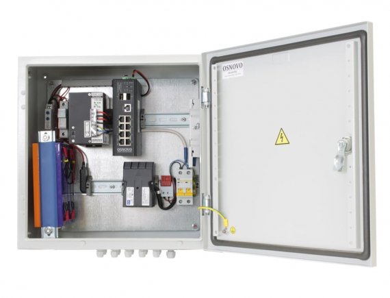 Фотография товара 'Osnovo OS-44TB1(SW-80802/ILS(port 90W)) Уличный управляемый (L2+) коммутатор на 10 портов'