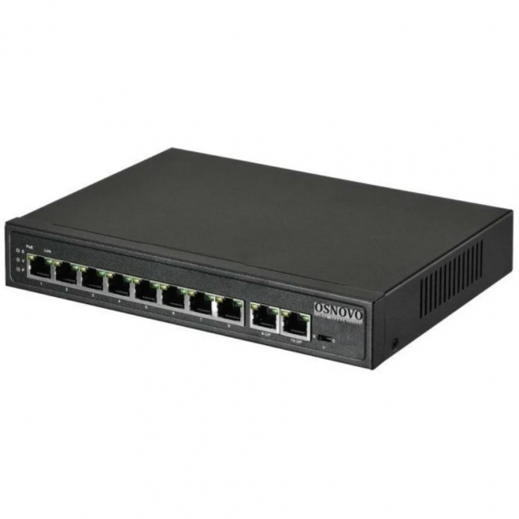 Фотография товара 'Osnovo SW-20820(120W) PoE коммутатор Fast Ethernet на 10 RJ45 портов'