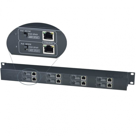 Фотография товара 'Osnovo IP08P Приёмник Ethernet и питания (PoE) 8-канальный'