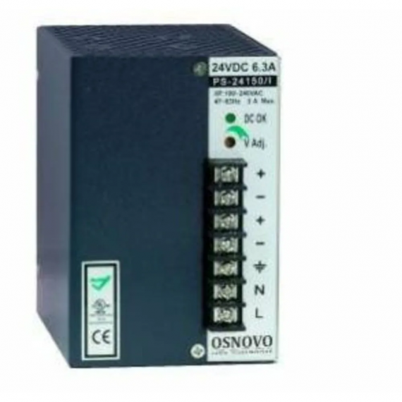 Фотография товара 'Osnovo PS-24150/I Промышленный блок питания. DC24V, 6,3A (150W)'
